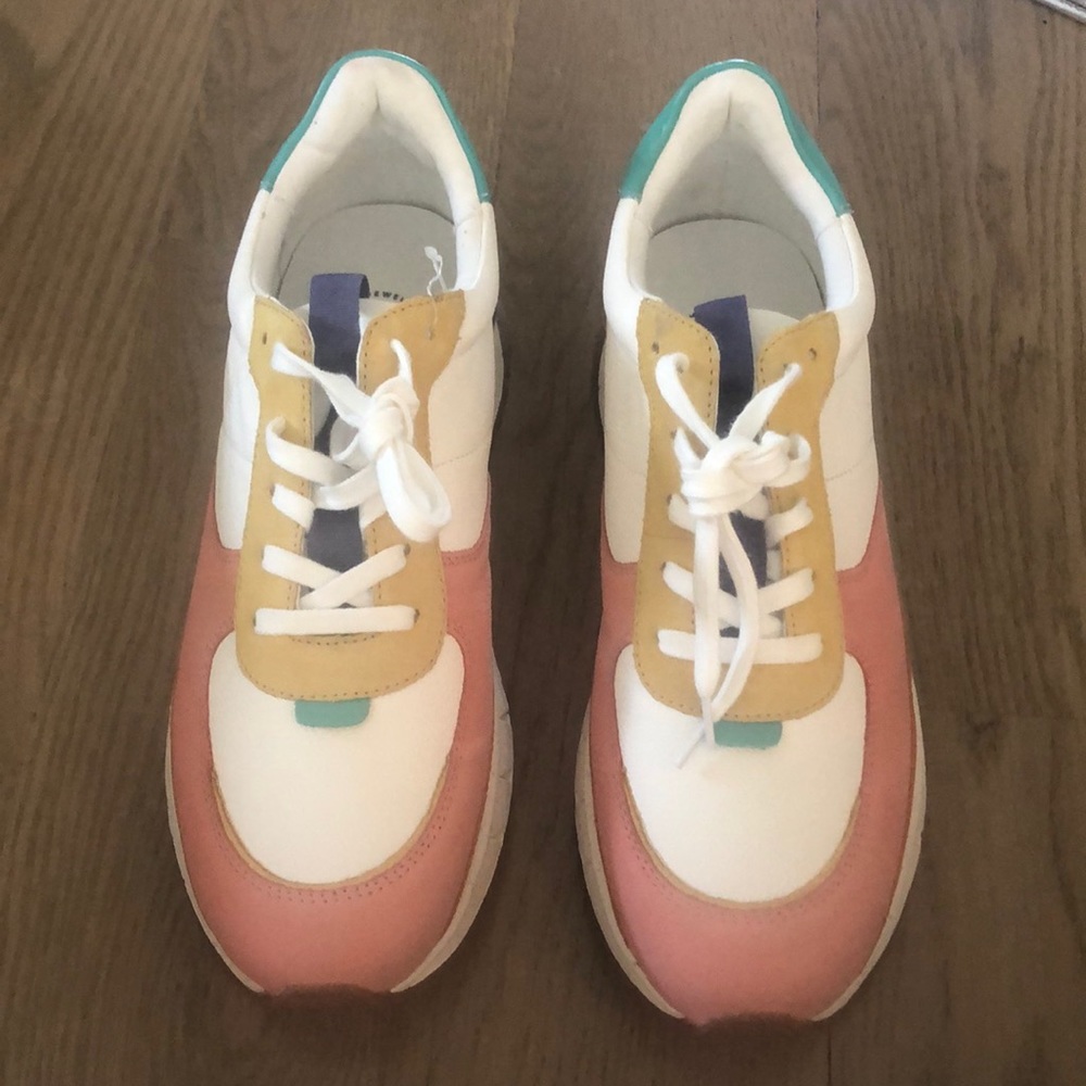 NEW Madewell Kickoff Trainer Sneakers in Colorblock Leather